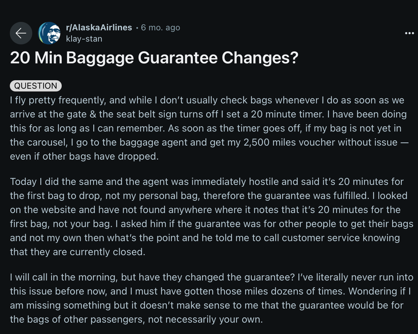 Alaska Checked Bag Policy Time