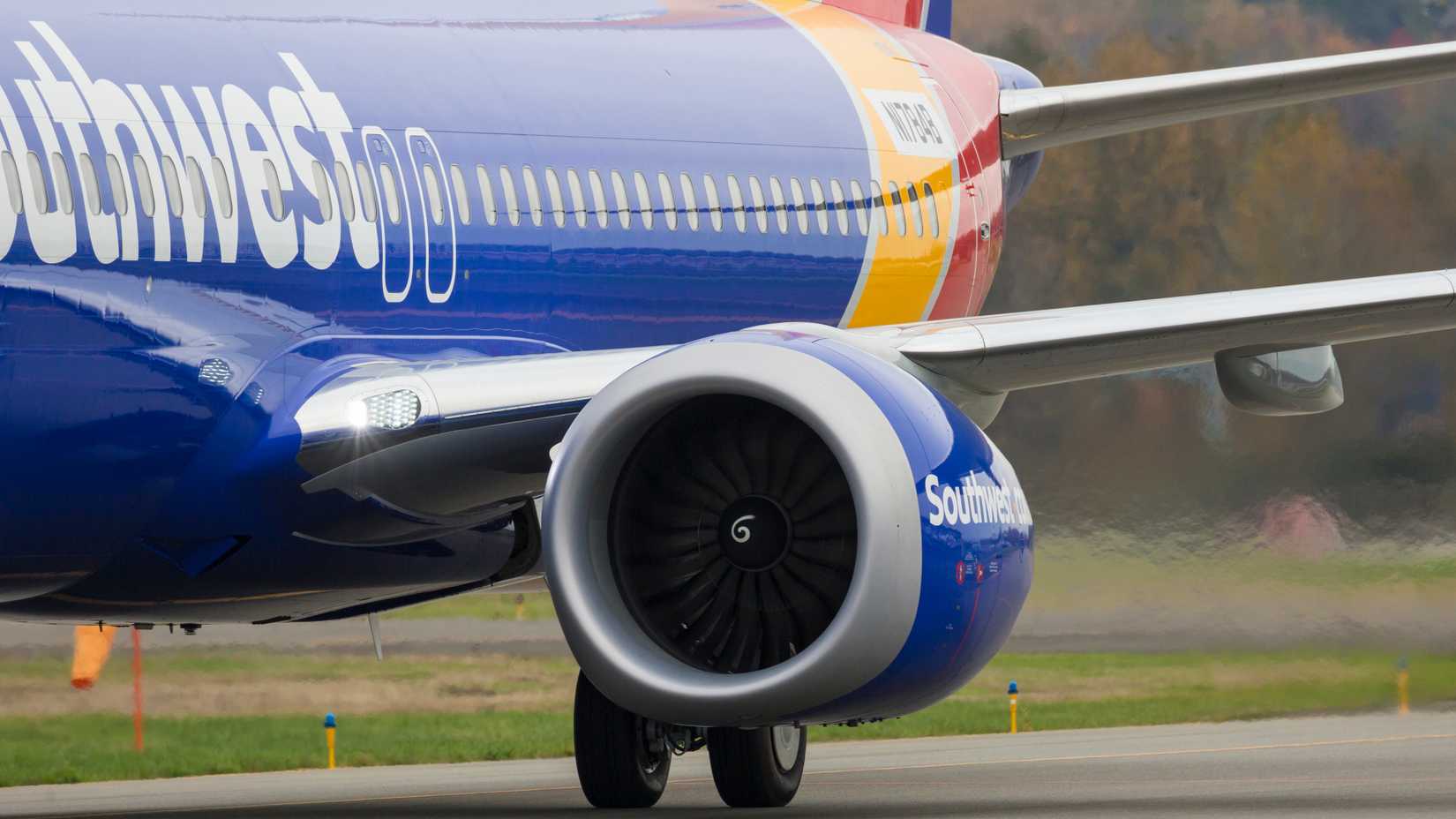Southwest Airlines Boeing 737 MAX 8 engine close-up