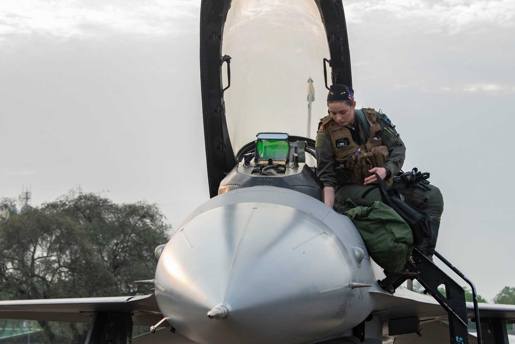 Inside The F-16 Cockpit's Golden Bubble Canopy