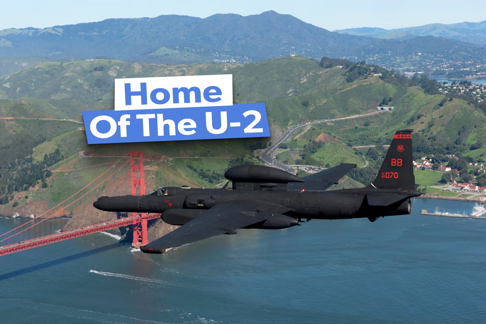 U-2 Dragon Lady flying over Golden Gate Bridge