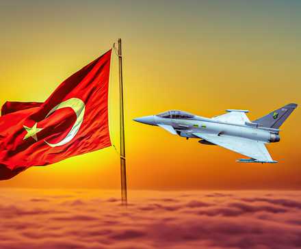 RAF Eurofighter Typhoon and Turkish Flag