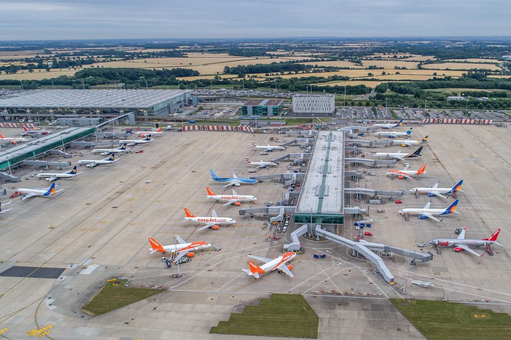 Planes Parked At Stansted Airport
