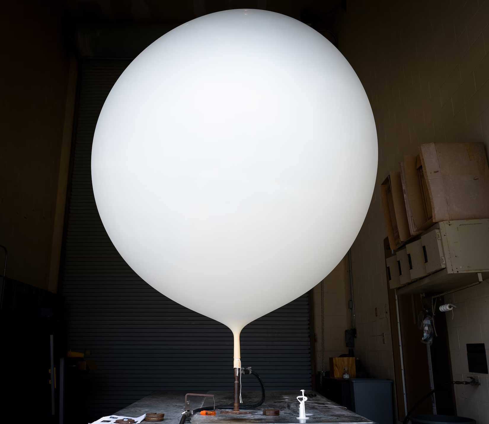 Photo of a white weather balloon