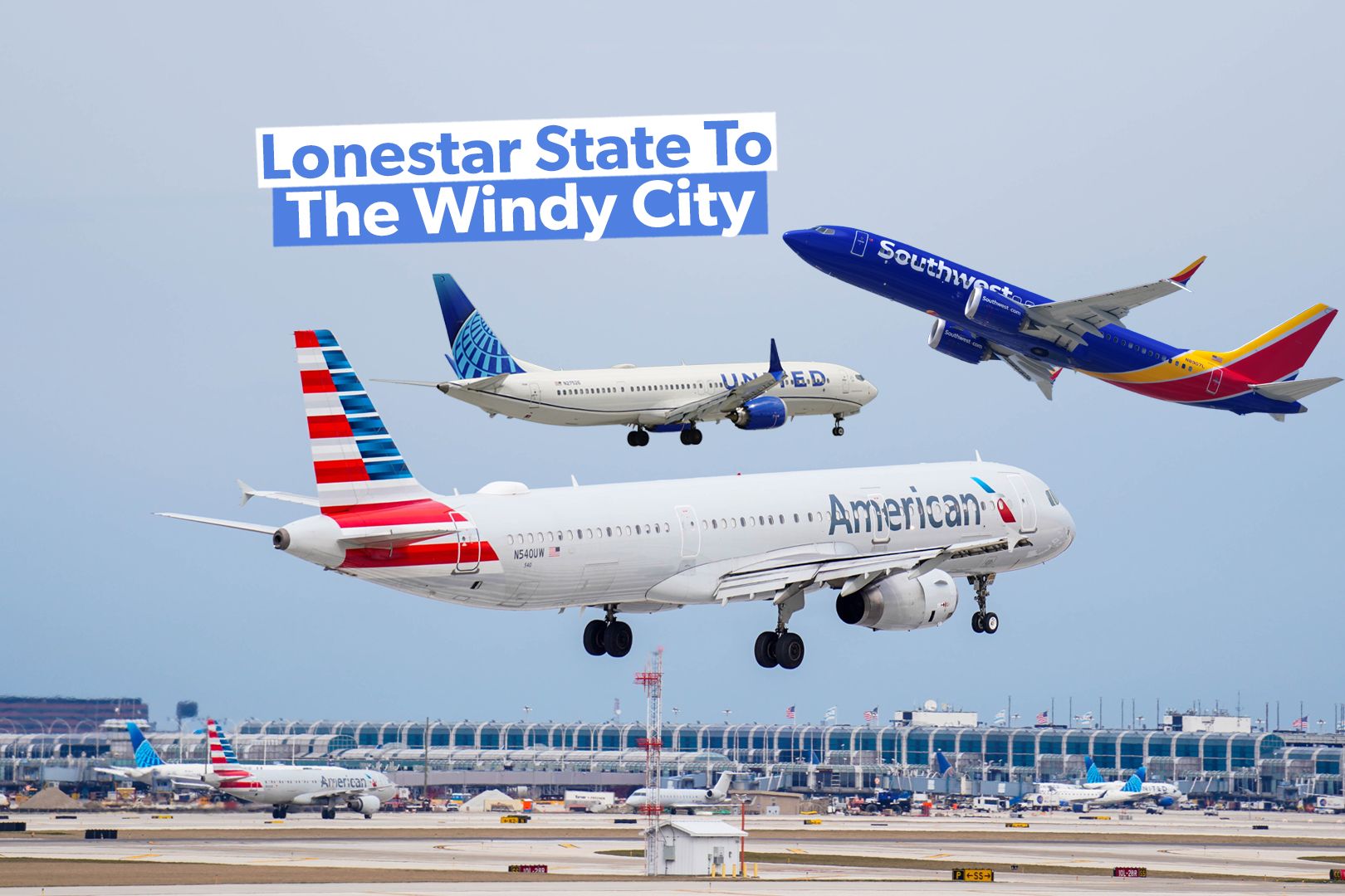 Which Airline Has The Most Flights To Chicago From Its Texas Hub?