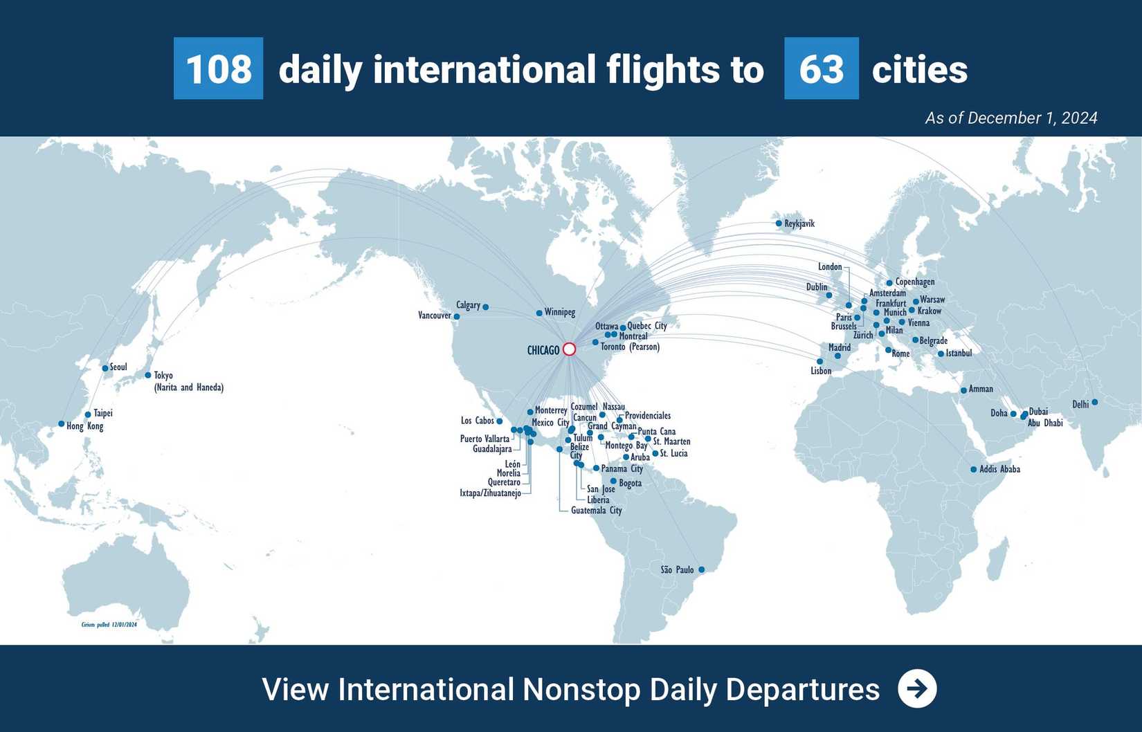 Chicago O'Hare International Airport's Longest Routes