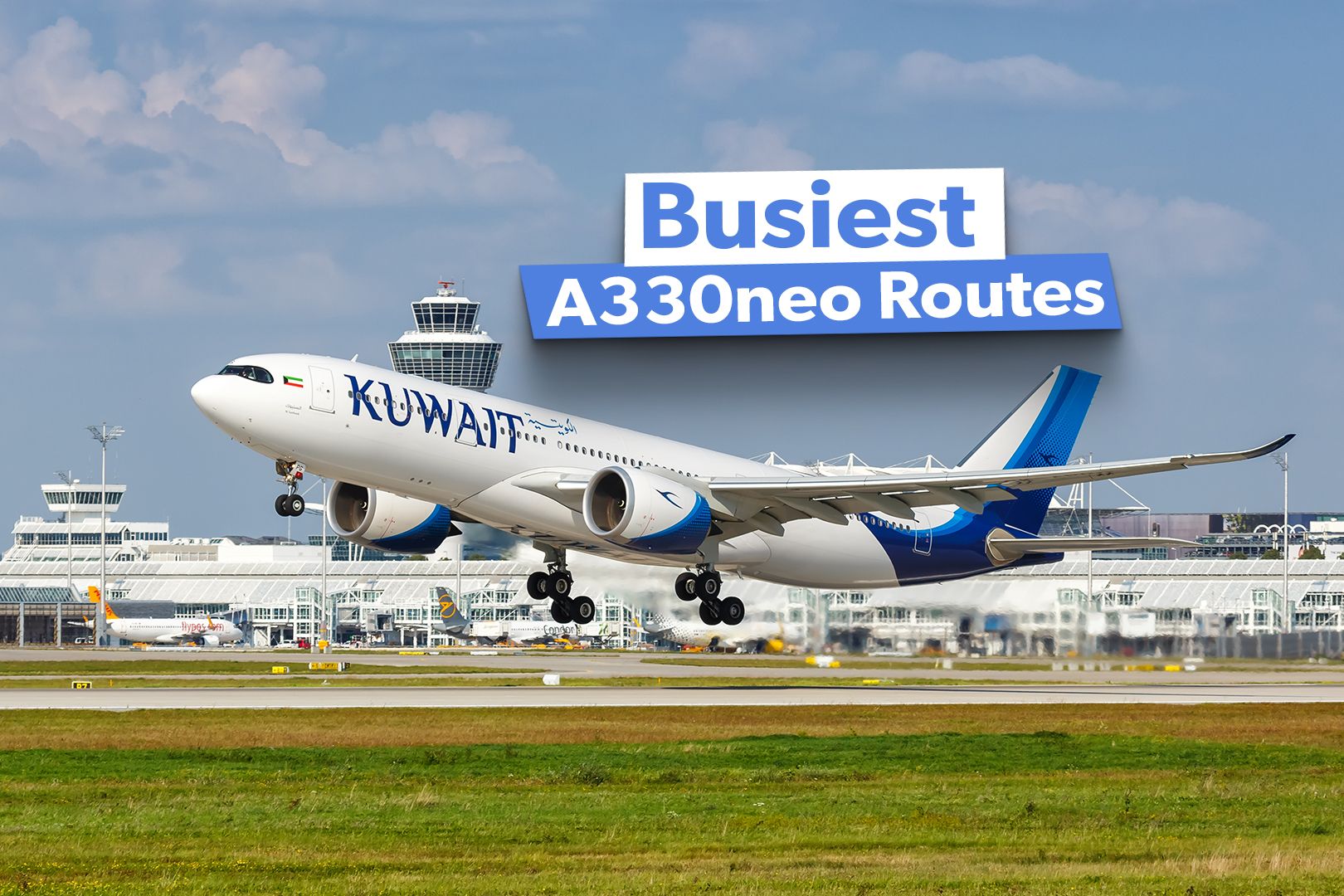Kuwait Airways Airbus A330-800neo airplane at Munich airport (MUC) in Germany