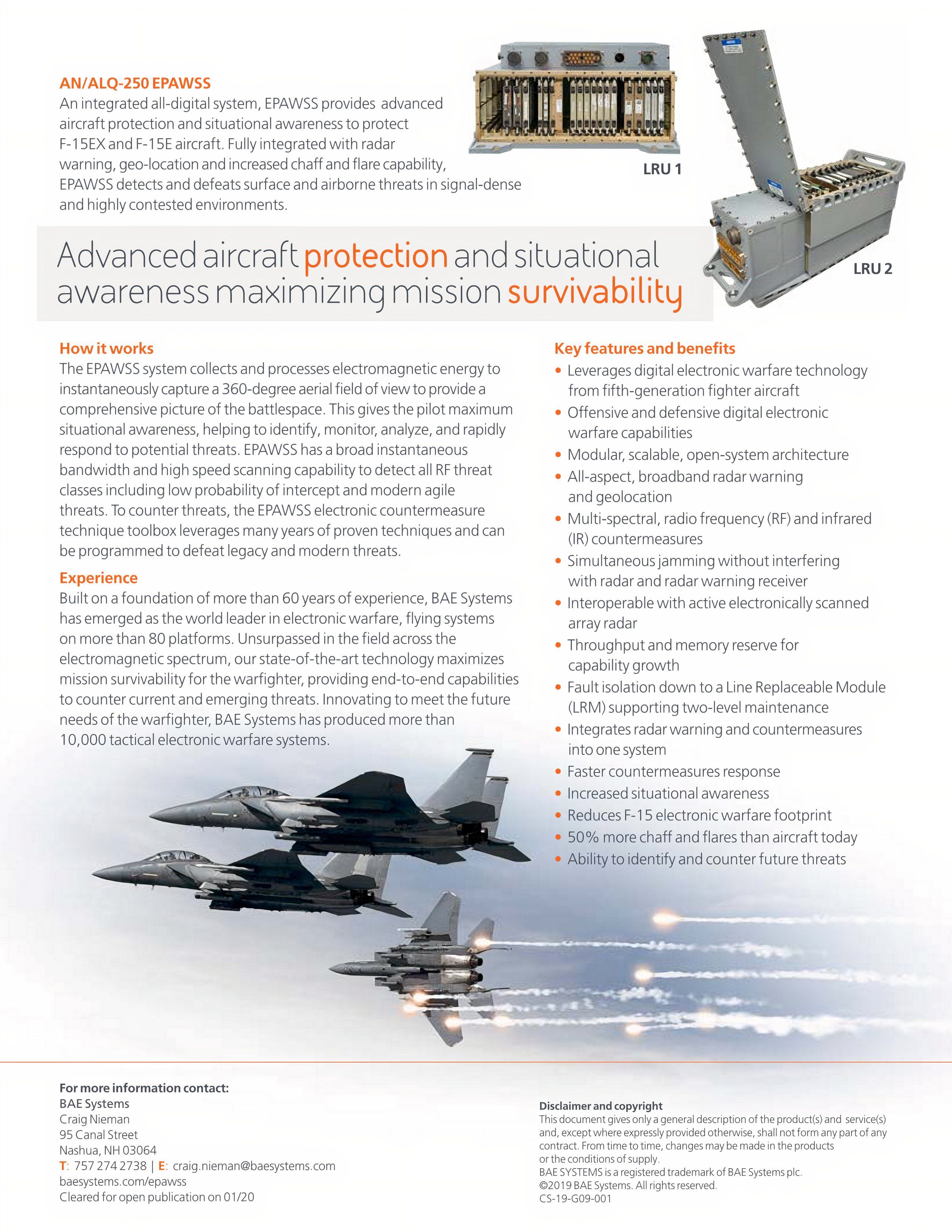 US DOD Awards Boeing $615.8 Million Contract For F-15 Eagle EPAWSS Full ...