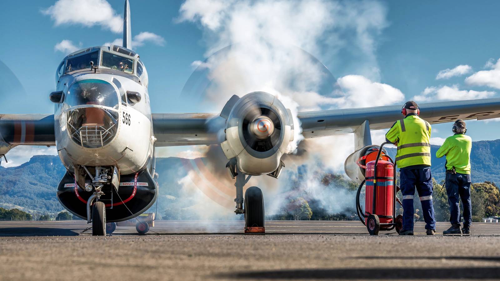 Ex-French Navy Neptune 566  Firing Up HARS Tarmac Days