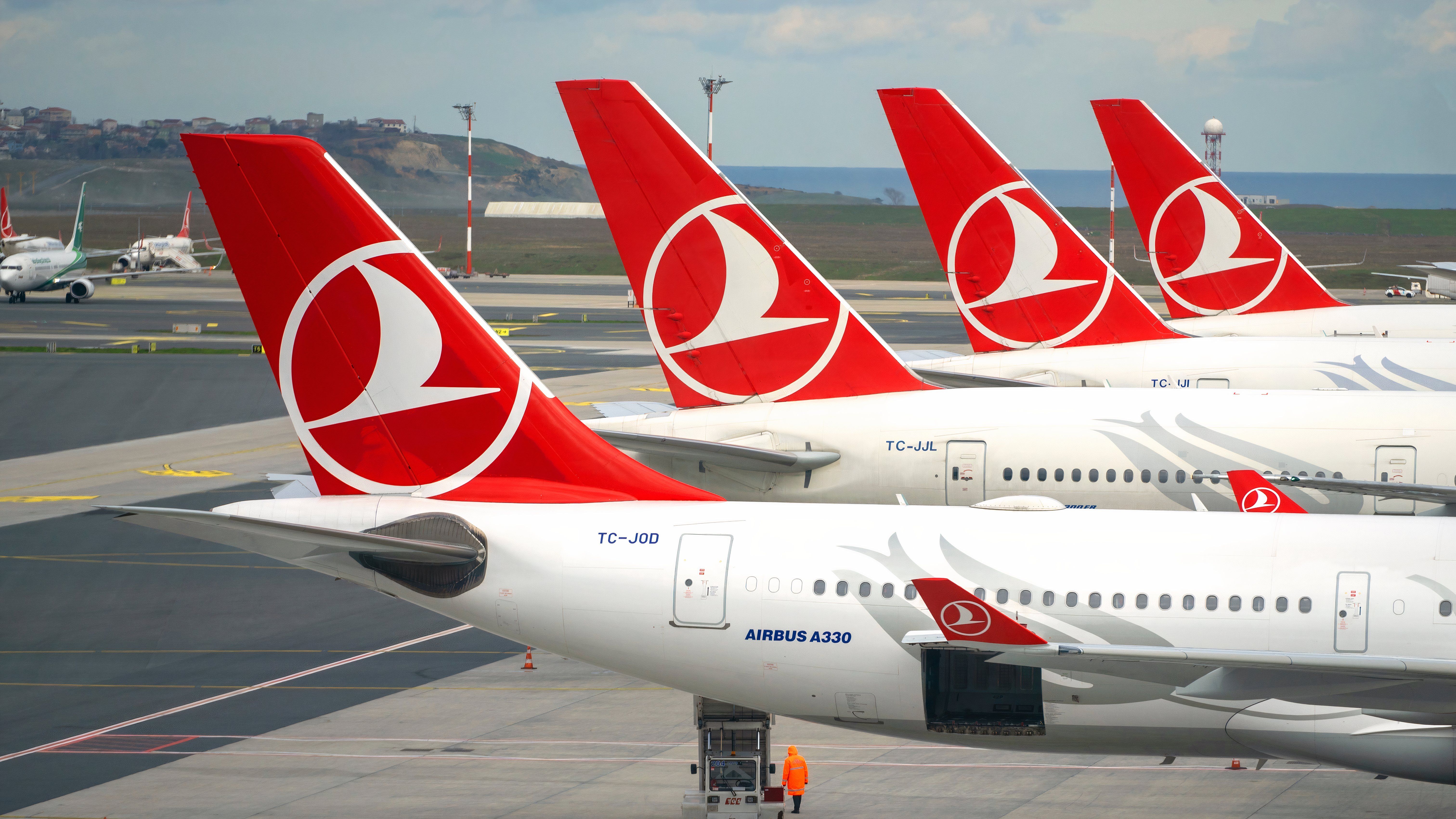 Turkish Airlines aircraft parked at IST