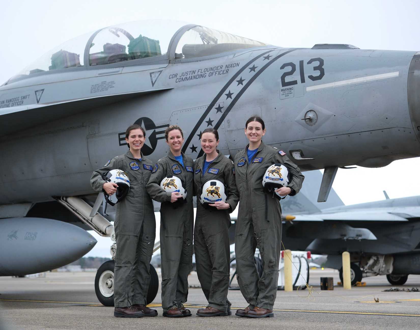 8309889 - VFA-213 (Black Lions) Pilots and a Weapons Systems Officer participate in Federal Aviation Administration (FAA) Virtual Women’s History Month Celebration. In honor of Women’s History Month, the Federal Aviation Administration (FAA) invited women serving in naval aviation, assigned to Strike Fighter Squadron (VFA) 213, to participate in their annual celebration on March 26, 2024.