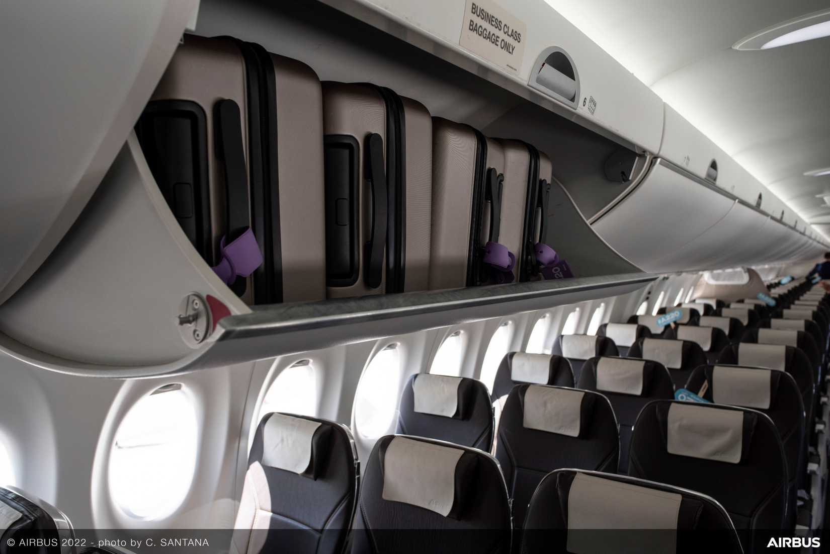 A220-300 business cabin baggage