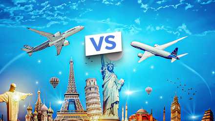 Boeing 787 and Airbus A350 flying