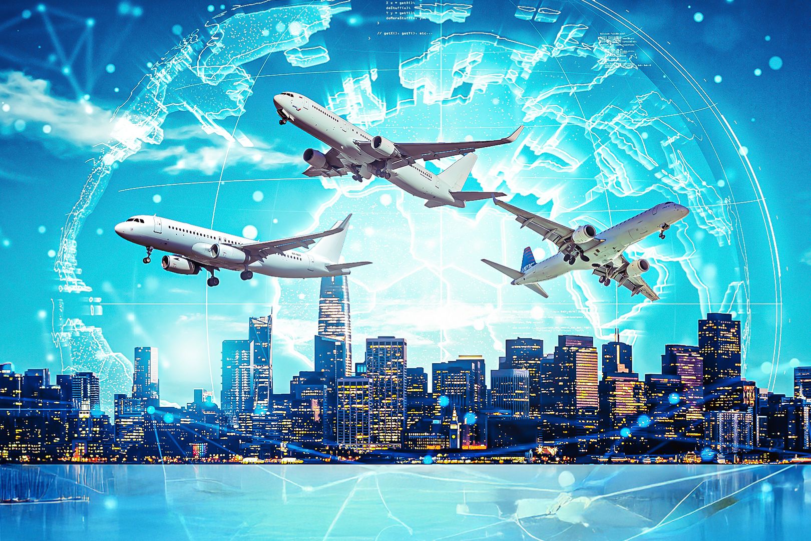 Passenger aircraft flying