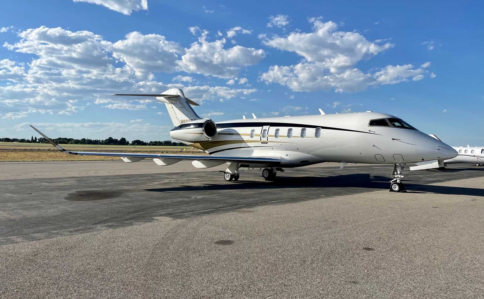 Bombardier Challenger 350 parked on the ground