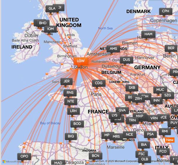 The Busiest Routes By Frequency Of The 10 Airlines With The Best UK ...