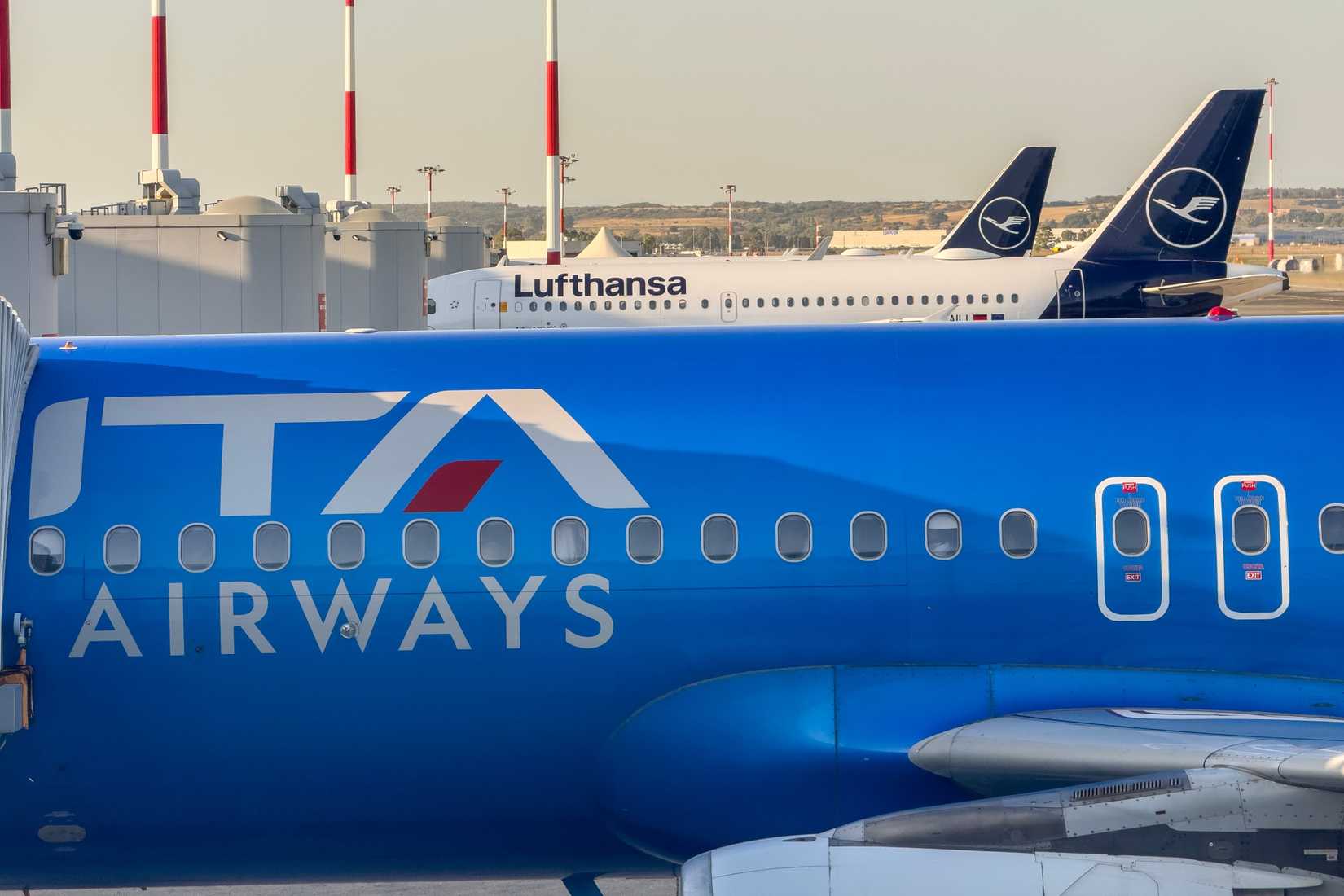 ITA Airways and Lufthansa Group aircraft at FCO