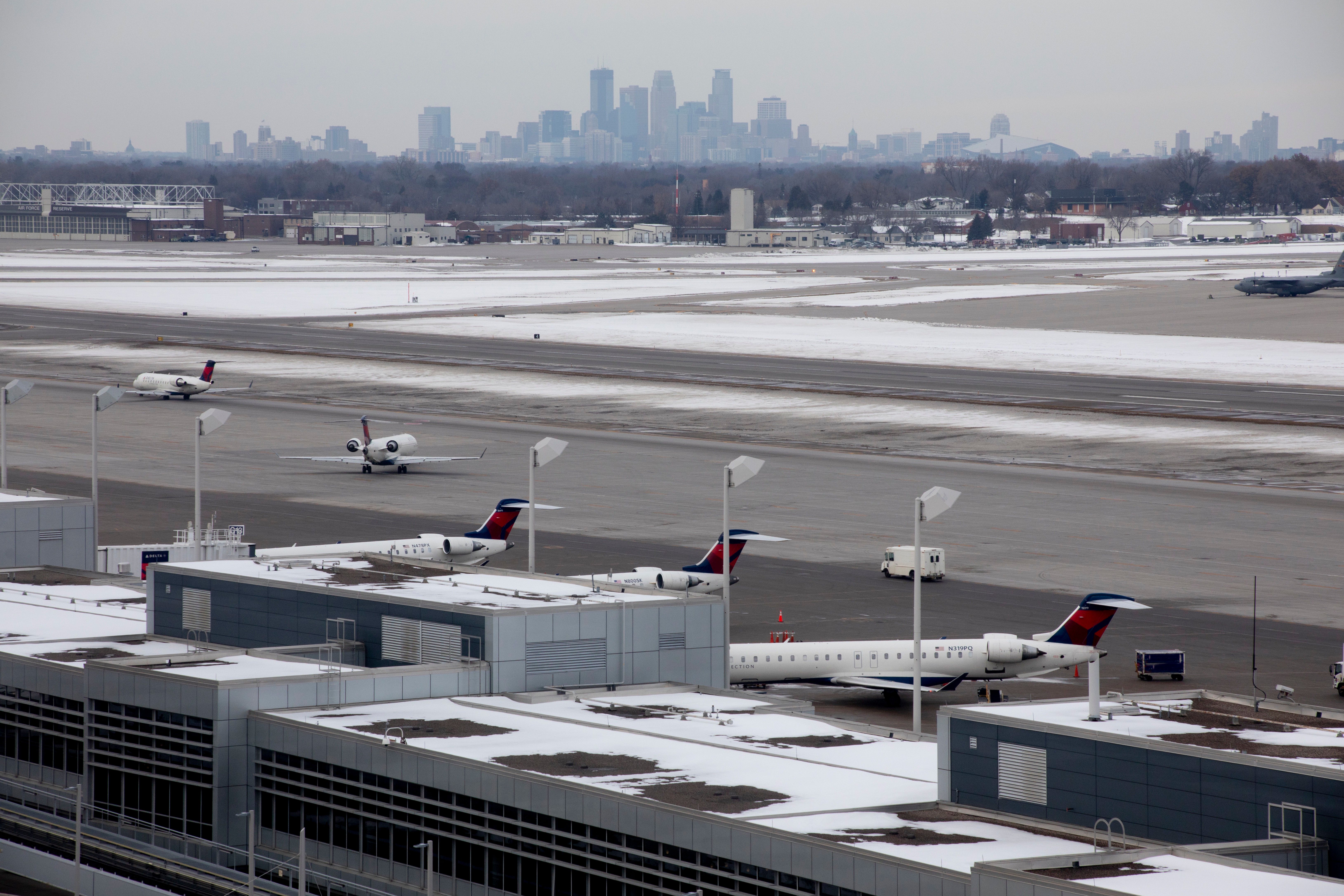 Delta Air Lines aircraft at Minneapolis-St. Paul International Airport MSP shutterstock_1615735609