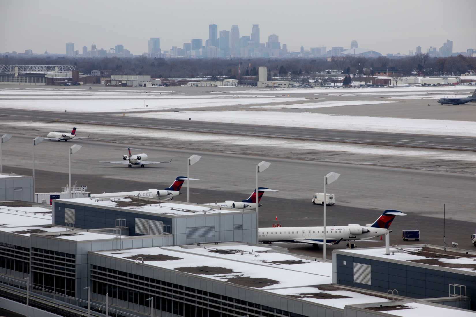 Delta Air Lines aircraft at Minneapolis-St. Paul International Airport MSP shutterstock_1615735609