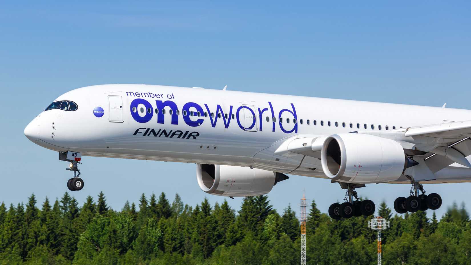 Finnair Airbus A350-900 landing in Helsinki