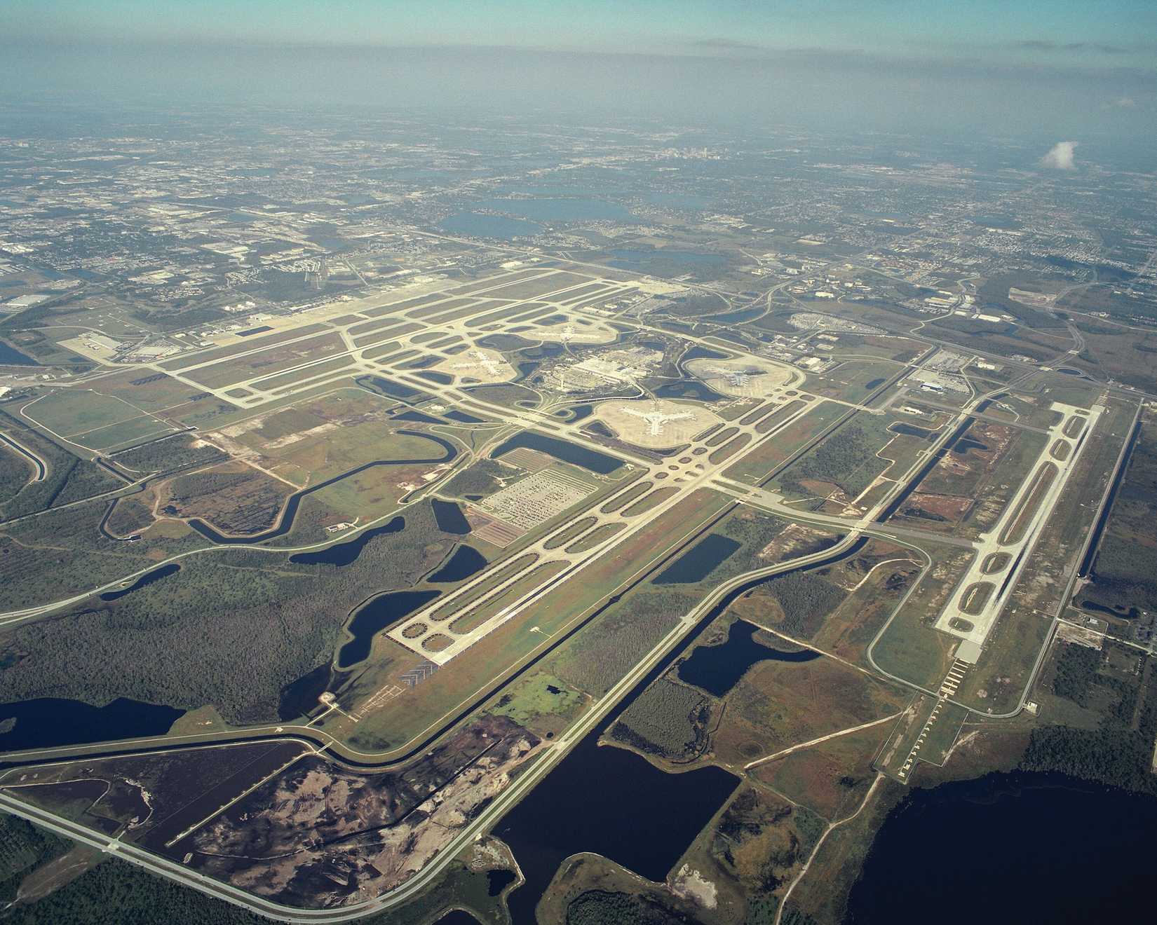 Orlando International Airport aerial view.