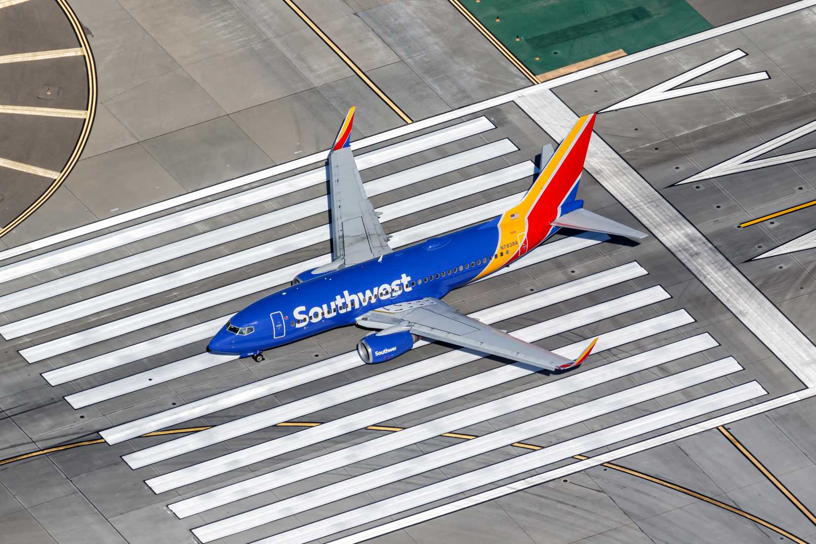 Southwest Airlines Boeing 737-700 preparing for departure out of Los Angeles International Airport LAX