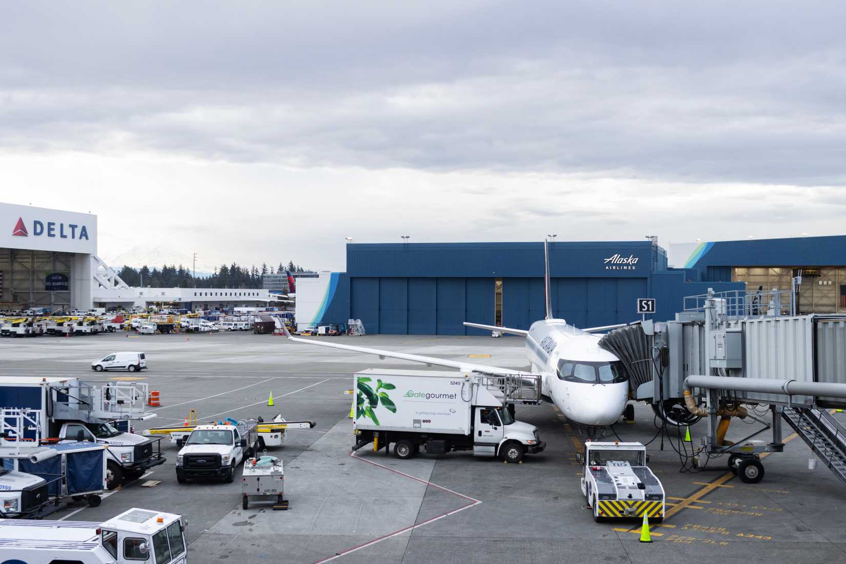 Tarmac view at Seattle-Tacoma International Airport SEA shutterstock_2445514395