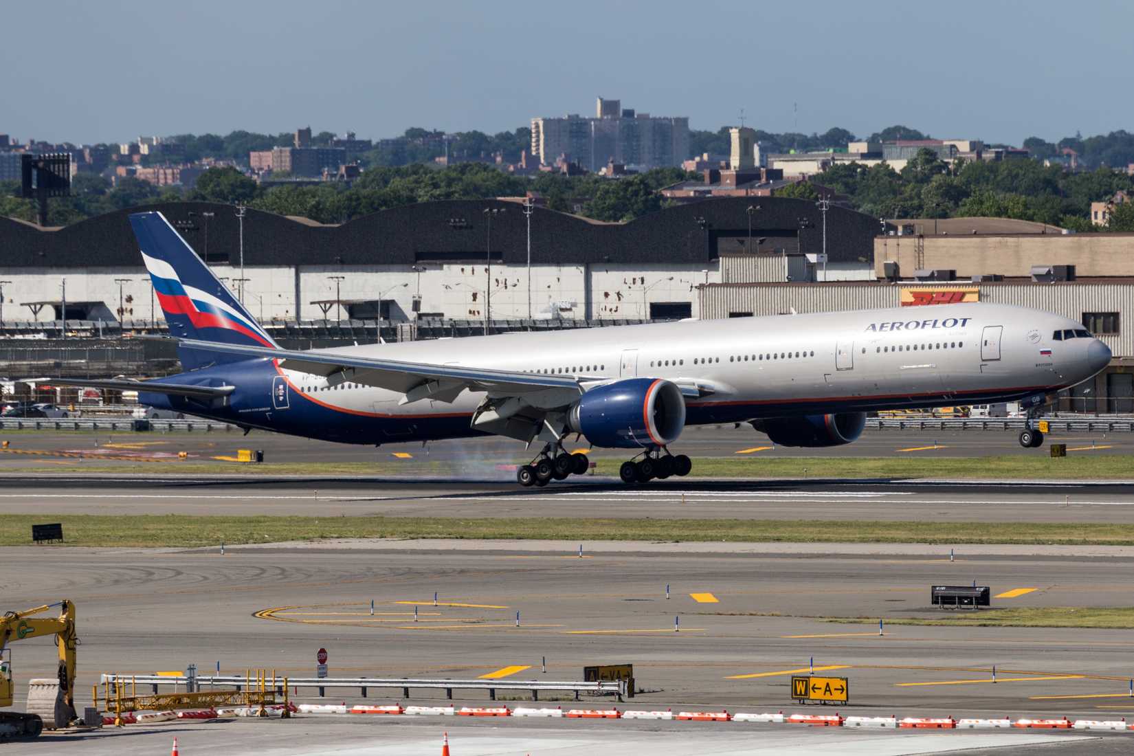 Aeroflot Boeing 777 landing at JFK shutterstock_2448379421