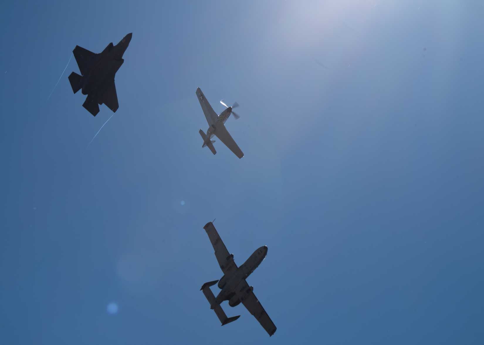 Air Force Heritage Flights like this pay tribute to those that served in the past while showcasing the past, present, and future of Air Force aviation.