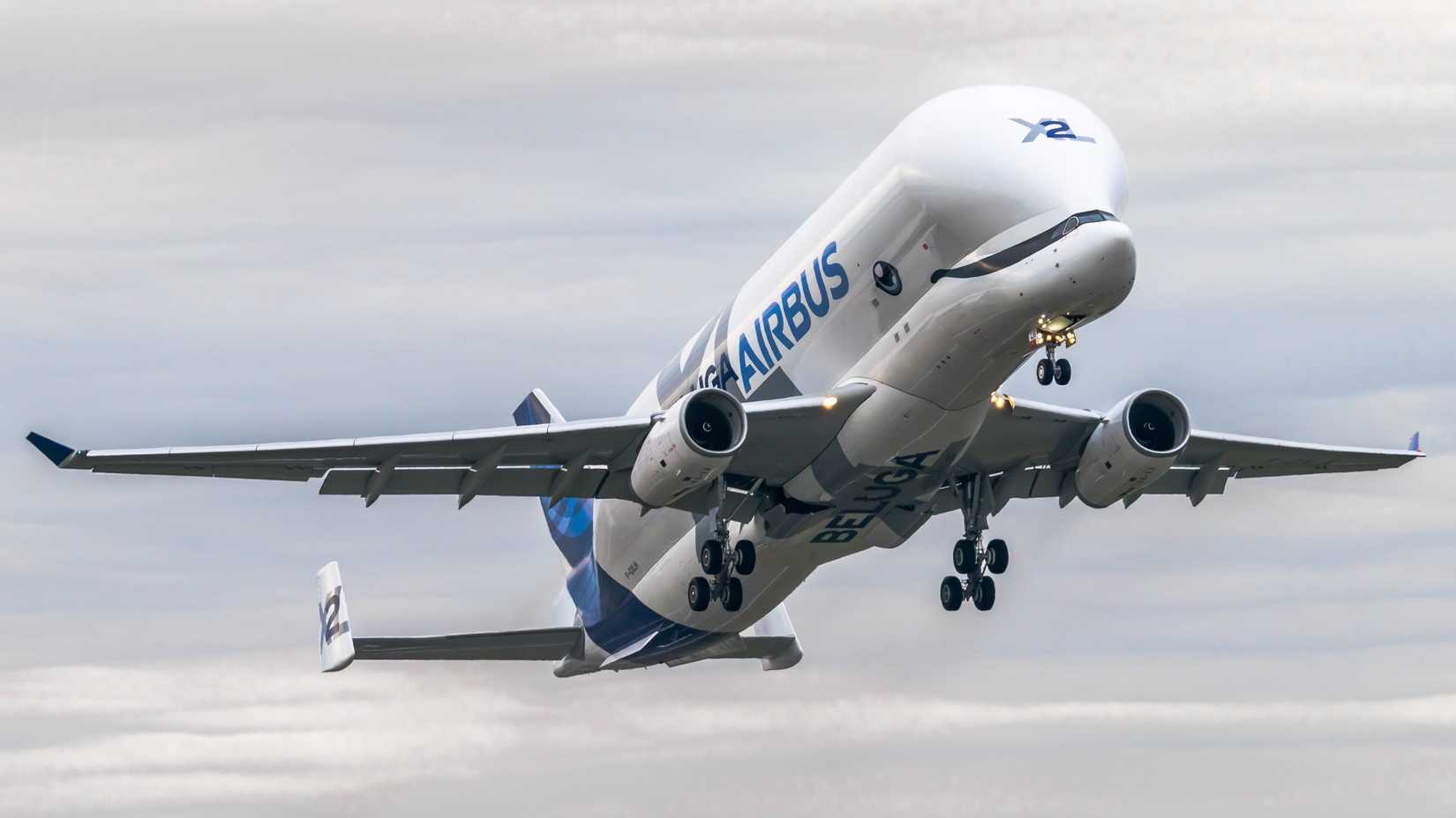 Airbus BelugaXL departing Toulouse Blagnac Airport TLS