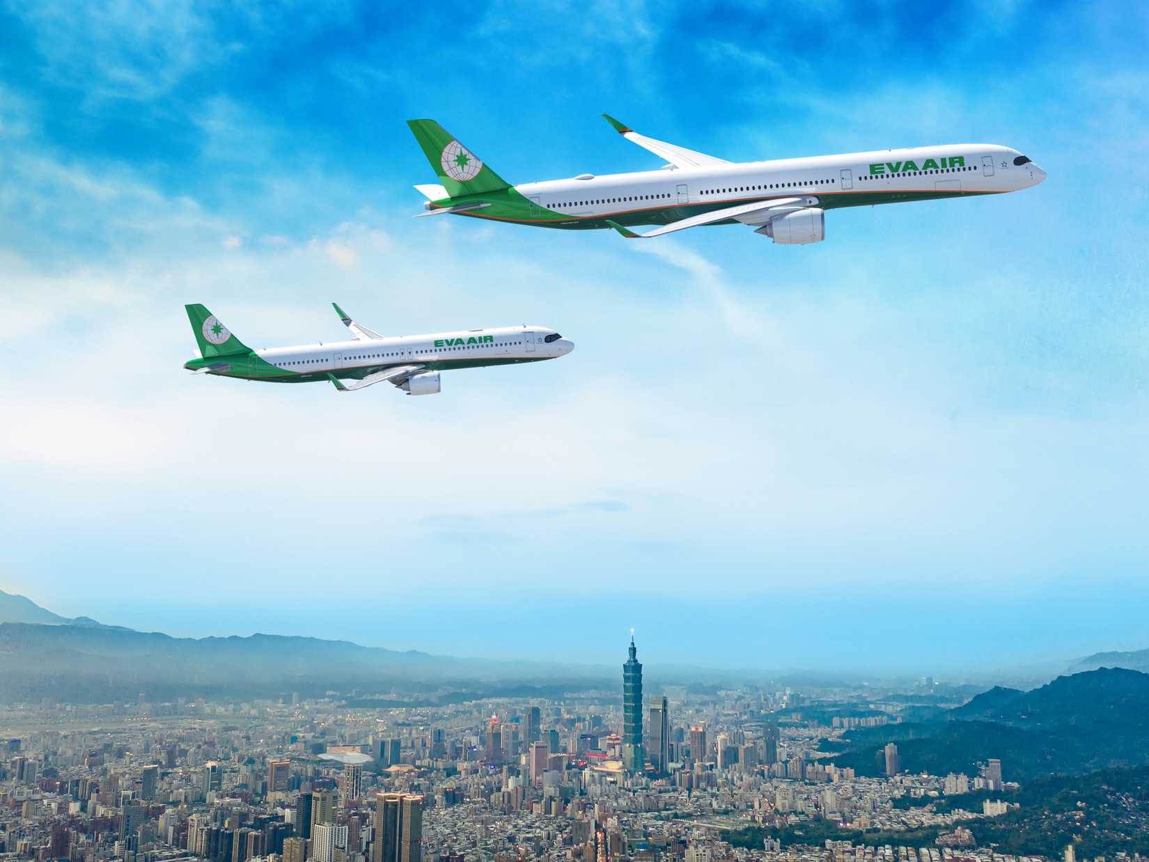 EVA Air Airbus A321neo and A350-1000 renderings