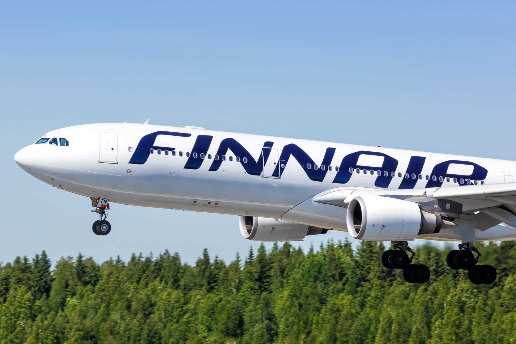 Finnair Airbus A330-300 landing at Helsinki Airport 