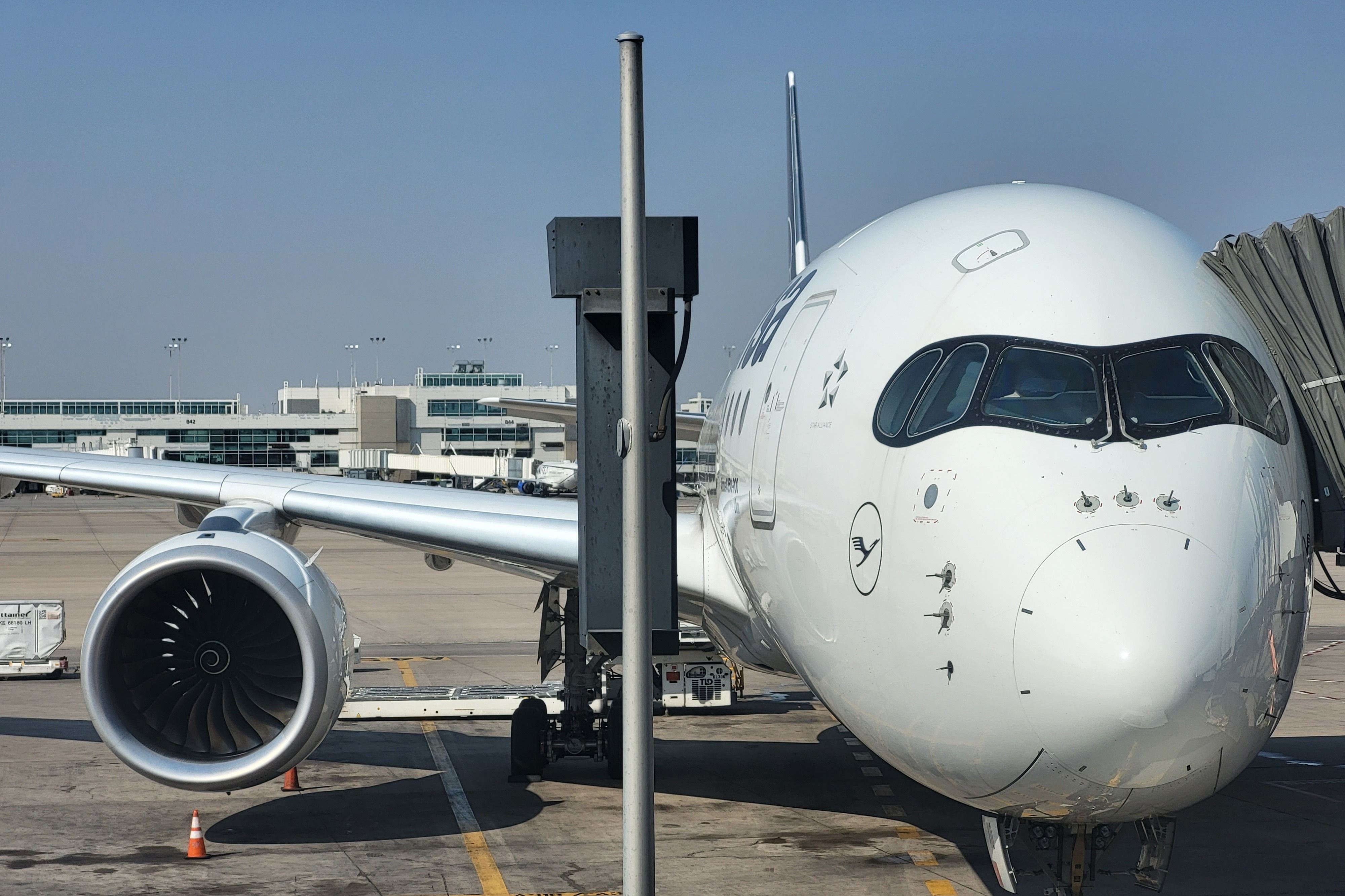 Lufthansa Airbus A350-900 at DEN shutterstock_2199088713