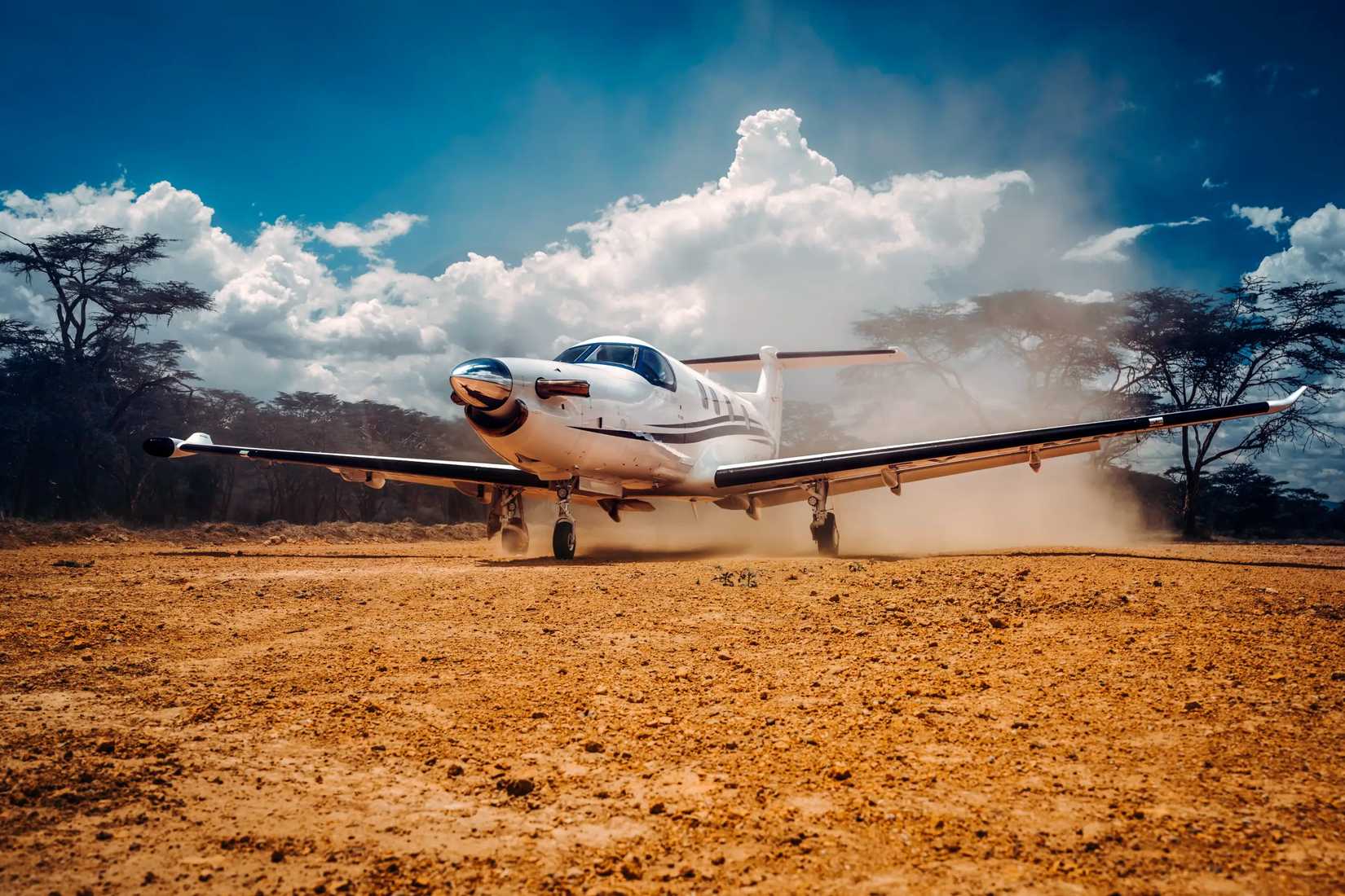 Pilatus PC-12 dirt strip take off