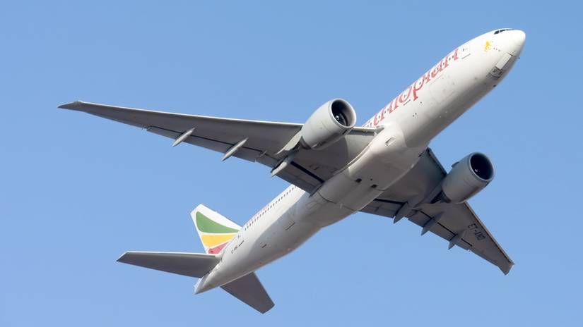Ethiopian Boeing 777 flying