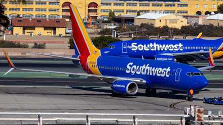 Southwest Airlines Boeing 737s at SAN shutterstock_2613335933