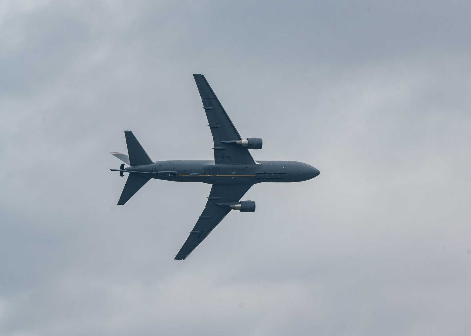 The KC-46A Pegasus Demonstration Team performs at the 2025 Defenders of Liberty Air Show at Barksdale, La., March 30, 2025