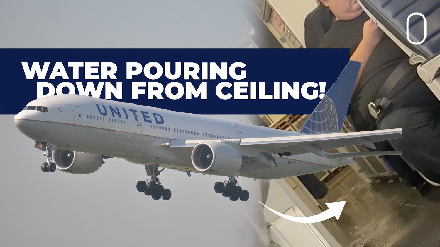 Water Pours Down From Ceiling Of United Airlines Boeing 777