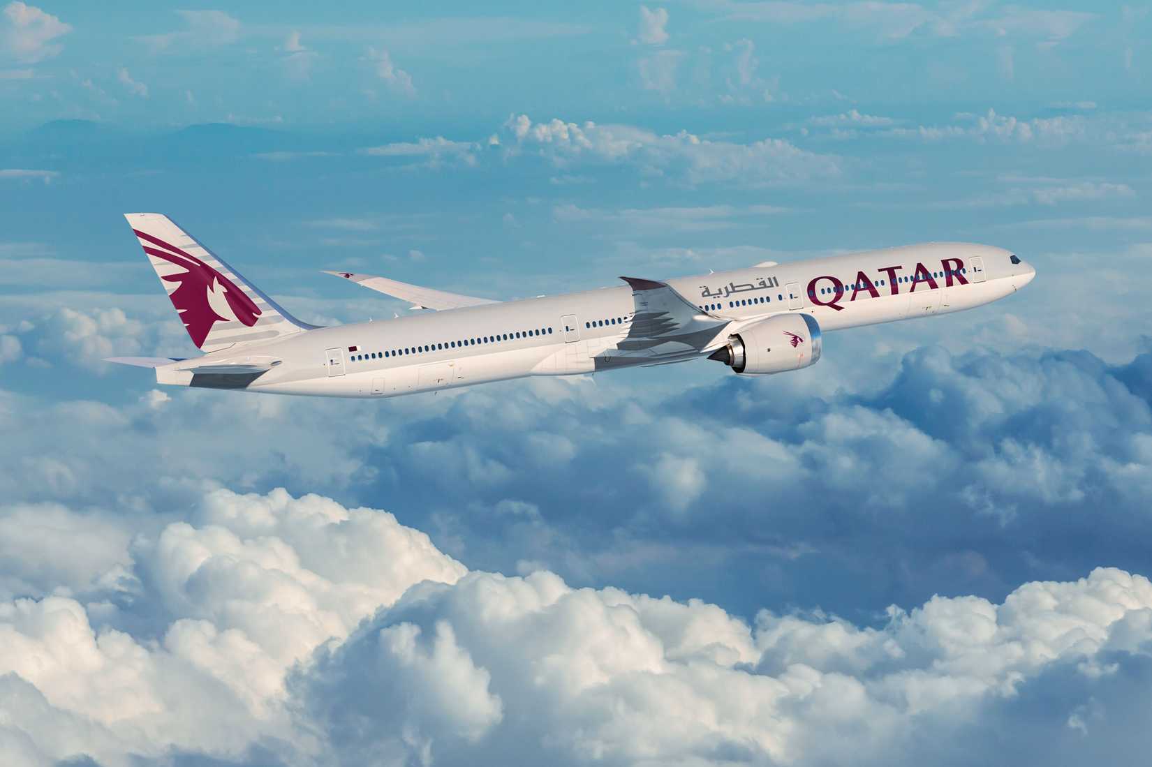 Qatar Airways Boeing 777-9 In Flight