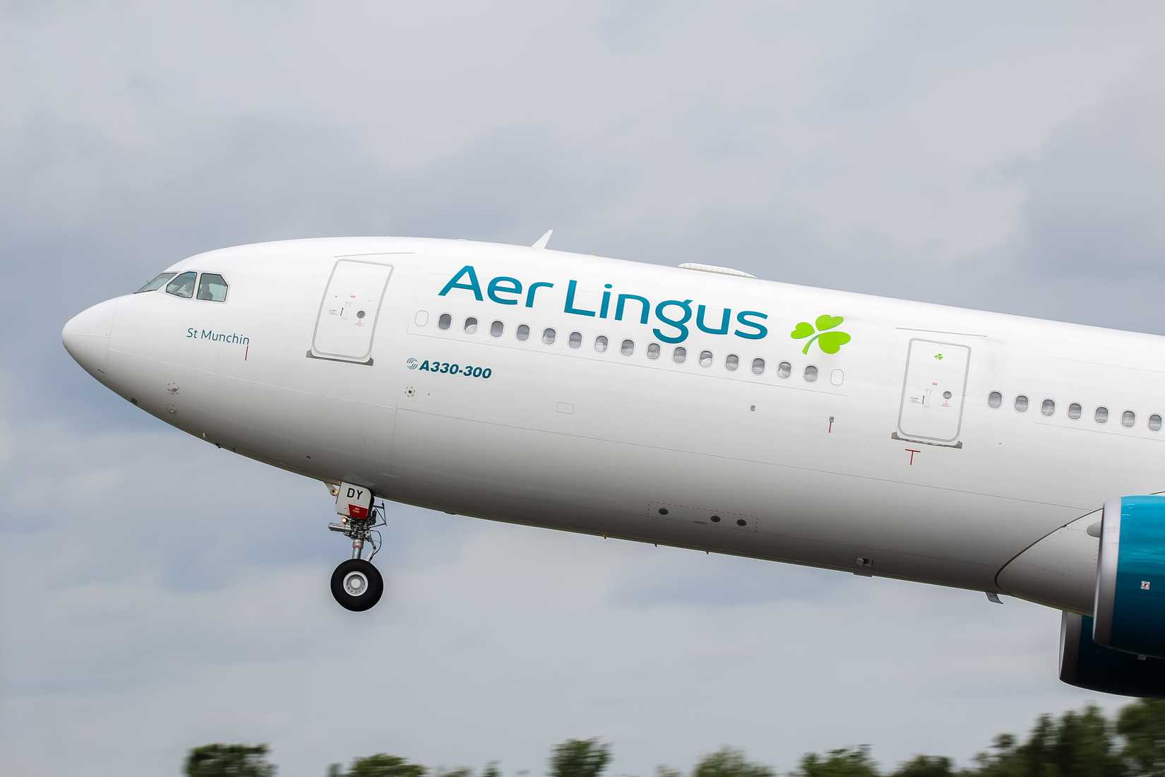 Aer Lingus Airbus A330-300 departing Manchester Airport MAN shutterstock_2170451329