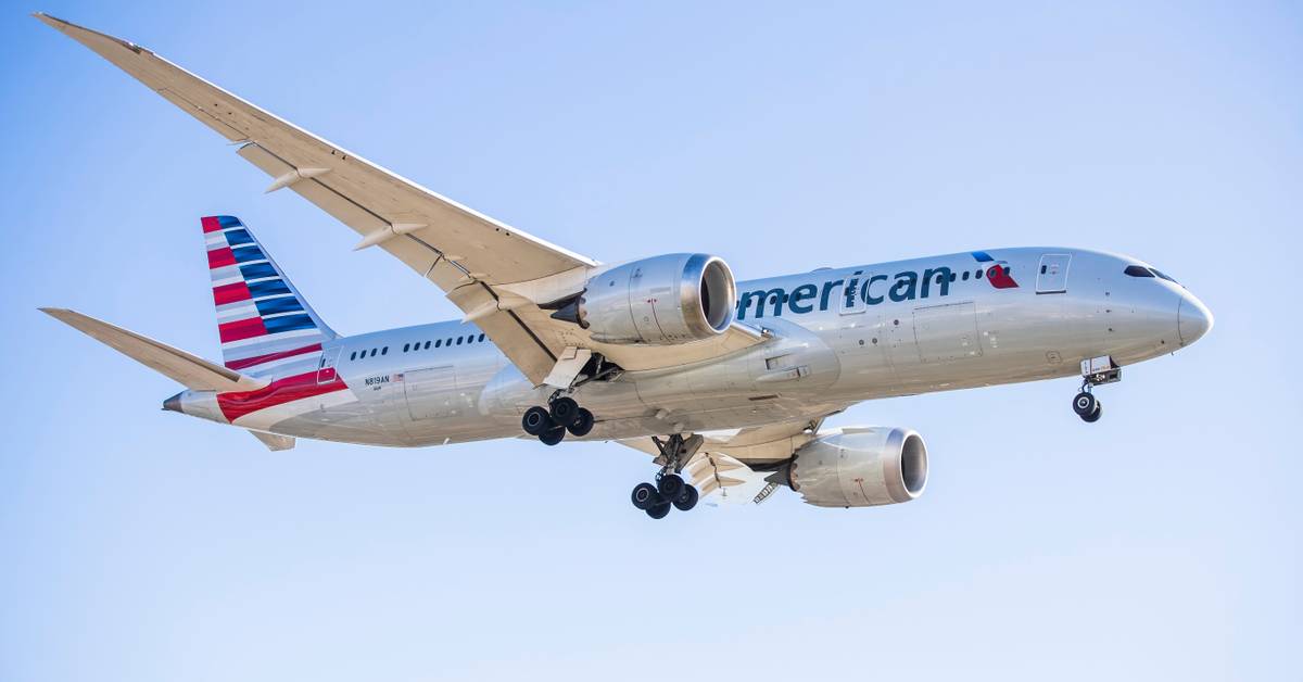 American Airlines aircraft landing at an airport