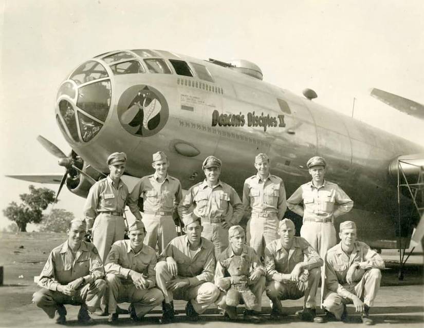 Crewmembers of Lt. Col. Charles “Deacon” Miller’s B-29, Deacon’s Disciples II, whose last flight in World War II, set a record for the fastest non-stop trip from Hawaii to Washington D.C.