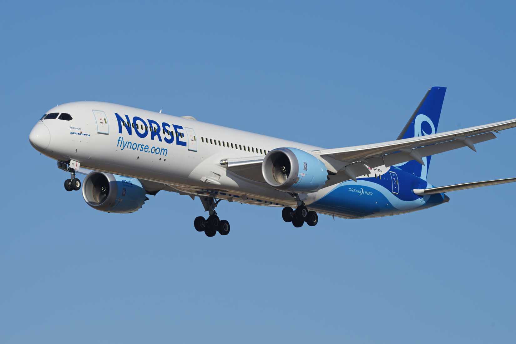 Norse Atlantic Boeing 787-9 landing