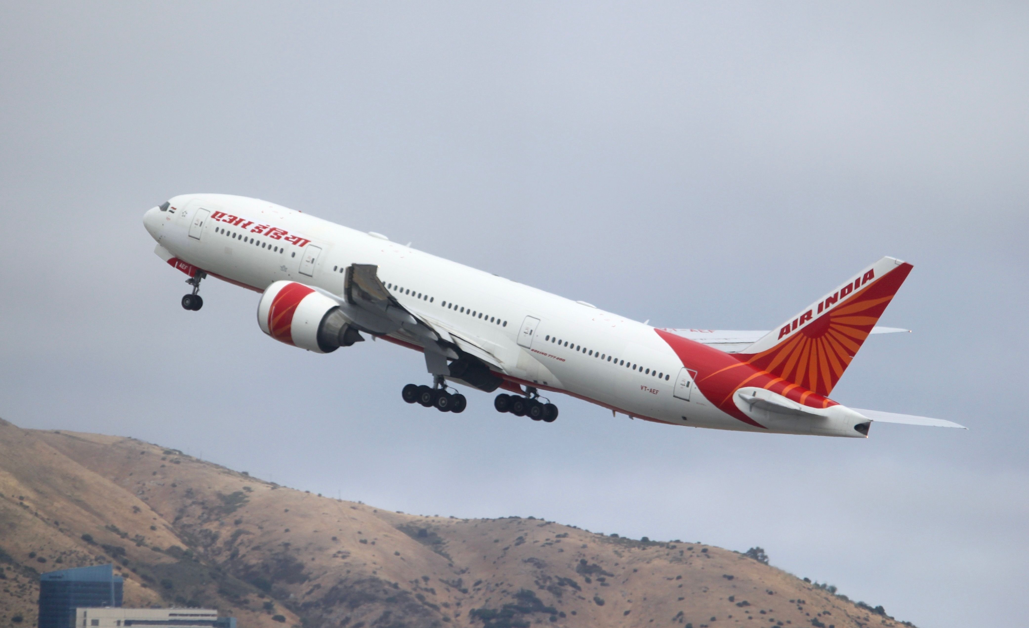 An Air India Boeing 777-200LR taking off