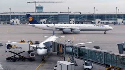 Lufthansa Airlines aircraft at Munich Airport