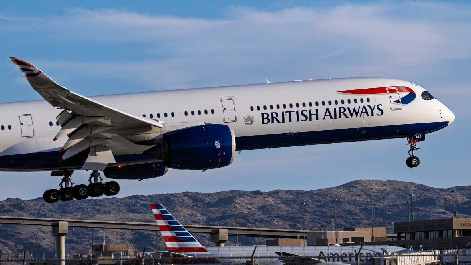 British Airways Airbus A350-1000 landing at PHX