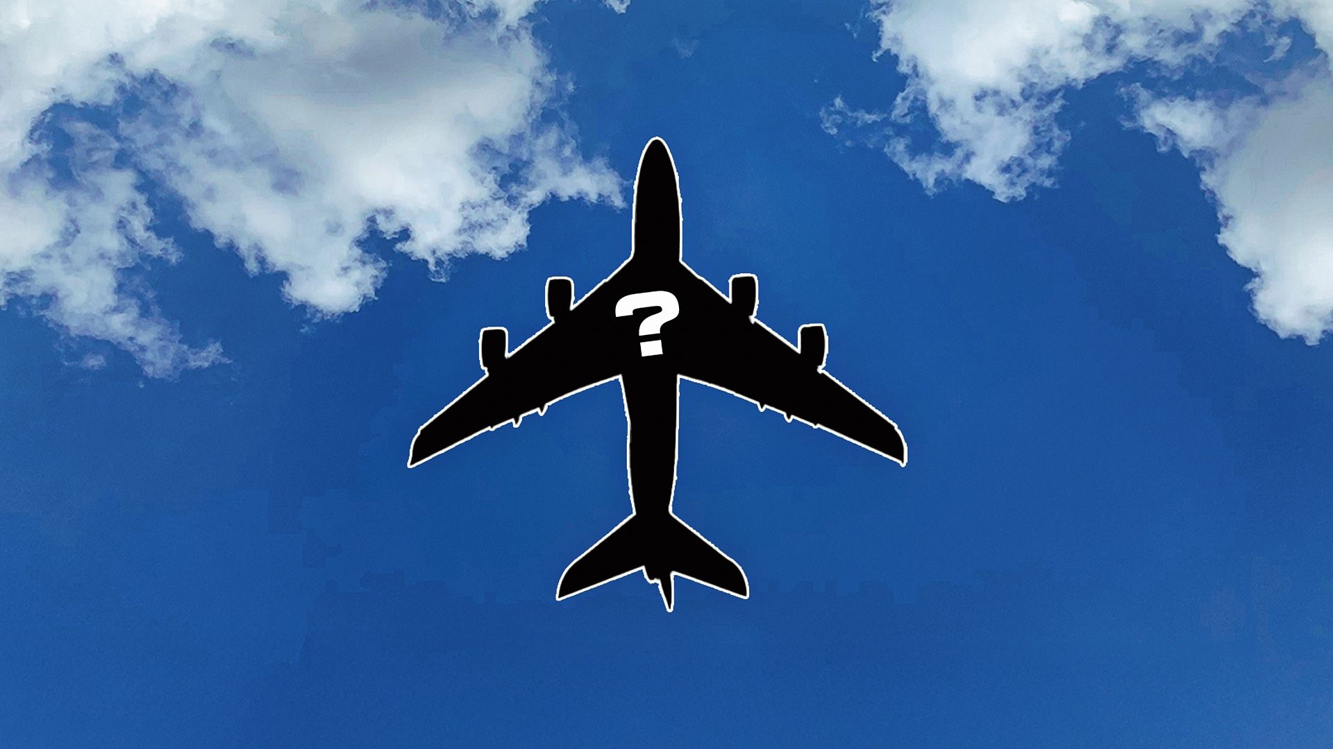 Zoom ultra wide photo of Boeing 747 passenger jumbo jet airplane as seen from ground flying high in deep blue cloudy sky