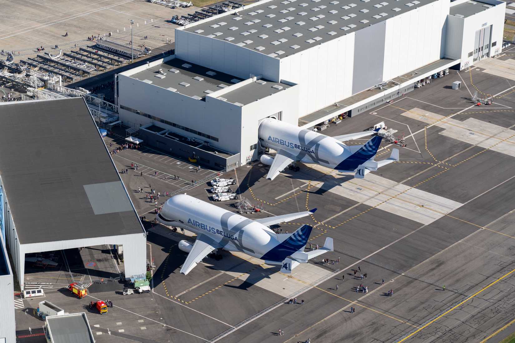 The BelugaXL hall at Saint Eloi, the Henri Ziegler delivery centre, and the Blagnac site, Campuses 1, 2 and 3.