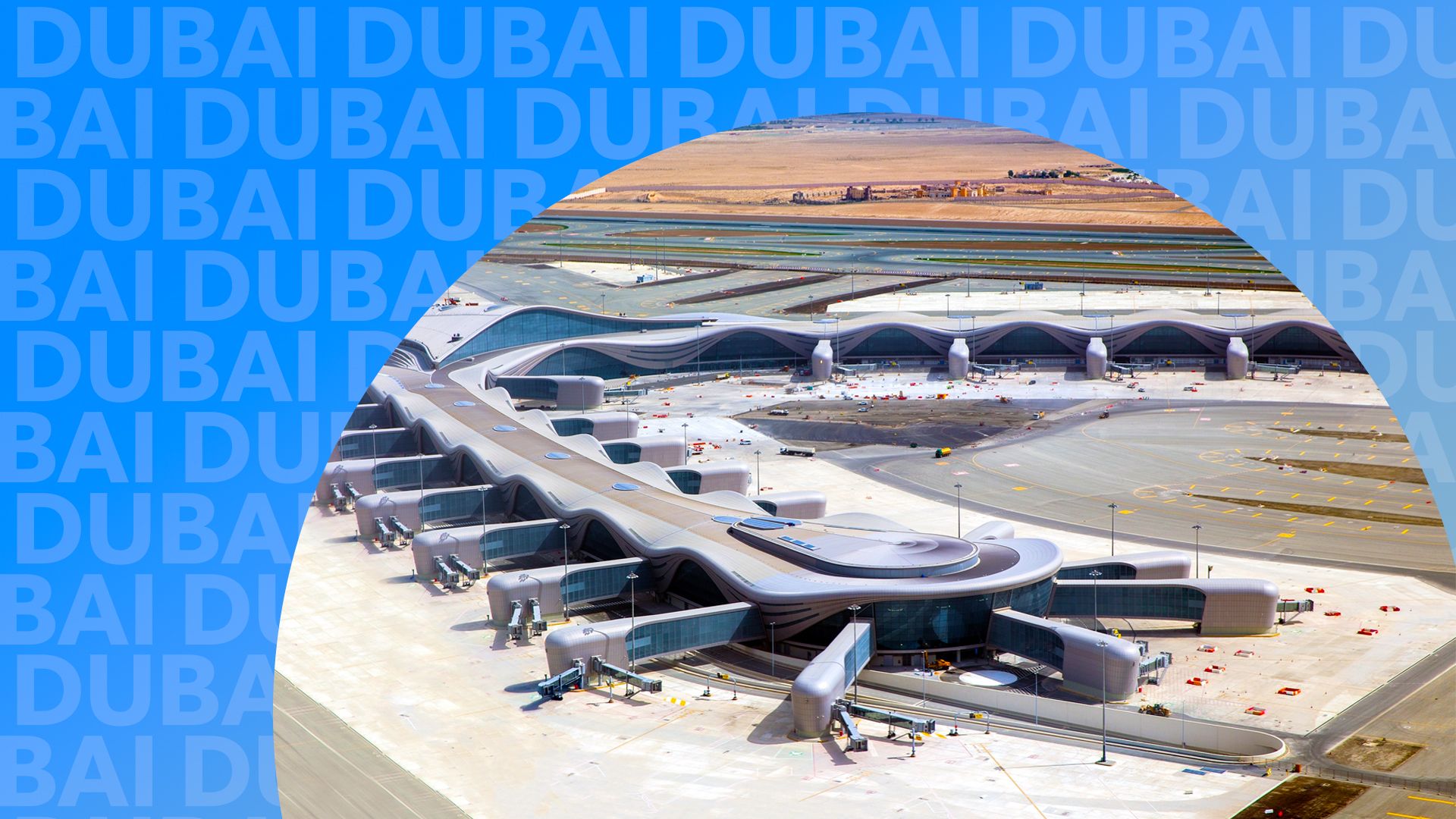 Aerial view of International Zayed International Airport Abu Dhabi