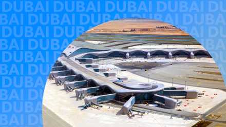 Aerial view of International Zayed International Airport Abu Dhabi