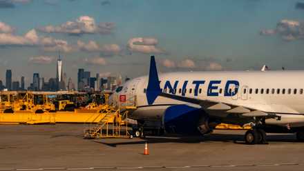 United Airlines Boeing 737 MAX at Newark Liberty International Airport EWR shutterstock_2333808609